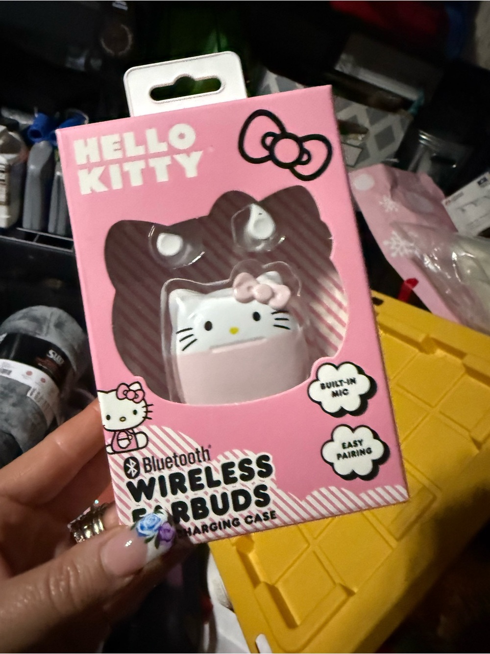 Hello Kitty Pink Bluetooth Wireless Earbuds with Character Charging Case - Picture 4 of 4